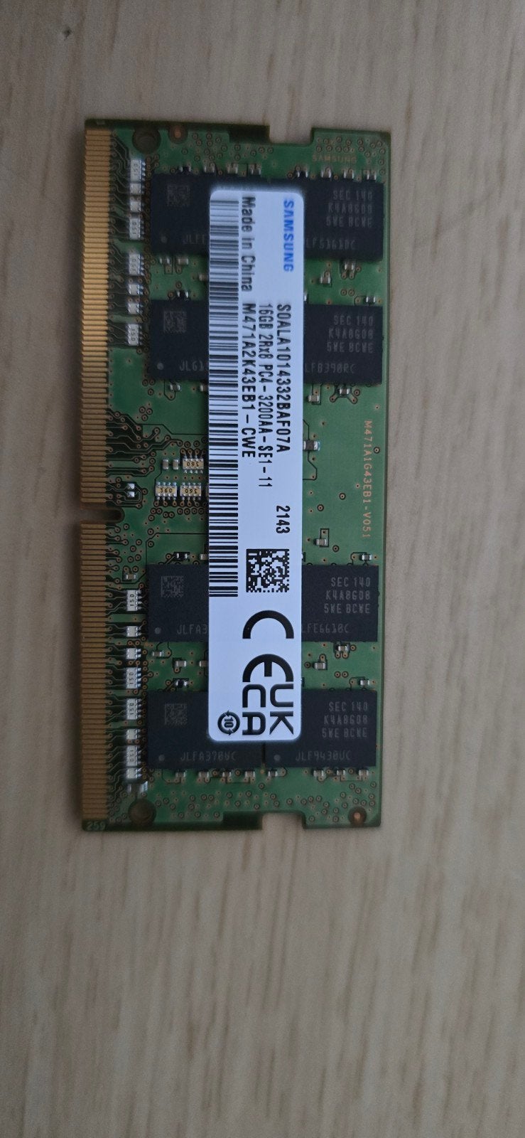 Samsung DDR4 16go 3200Mhz SODIMM prix à l'unité : 25€, Computers en Software, RAM geheugen, Ophalen of Verzenden, DDR4