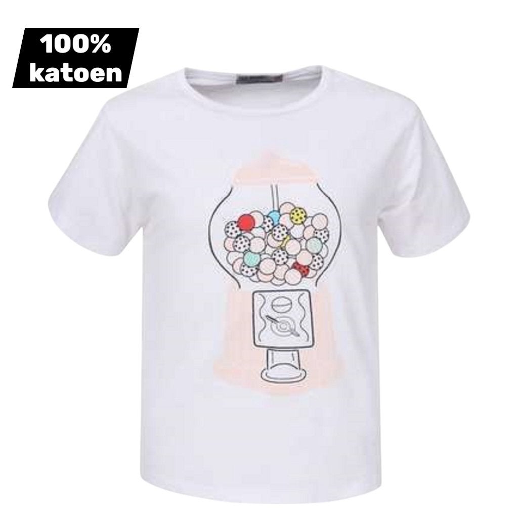 T-shirt 100 % coton Candy Machine blanc 98, Enlèvement ou Envoi, Neuf, Garçon, Chemise ou À manches longues