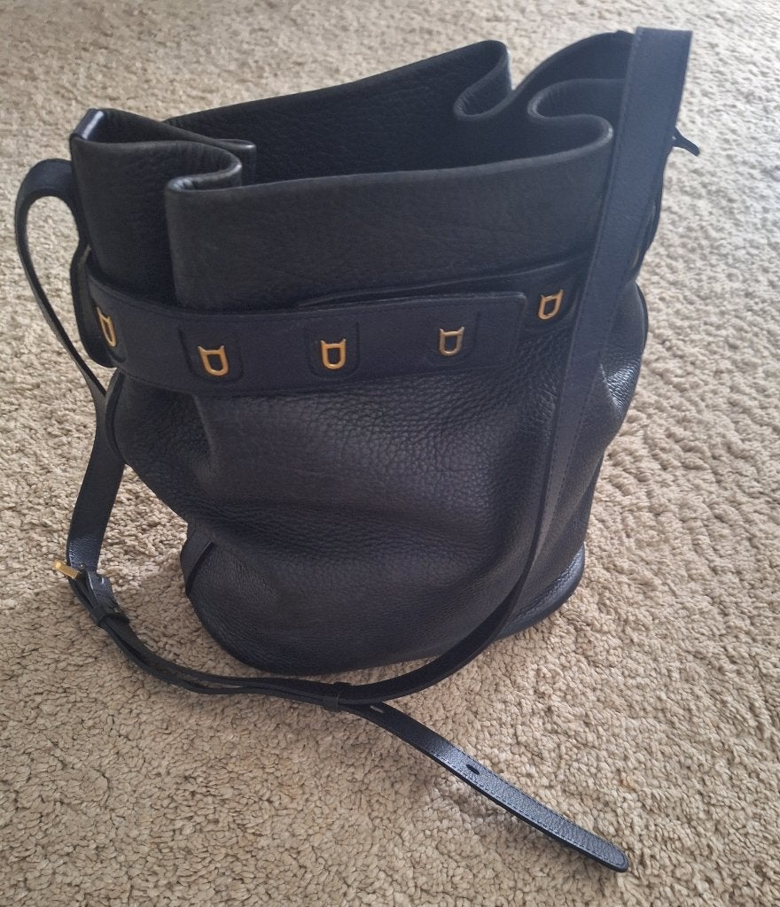 Seau à calicot DELVAUX - BLEU, Bijoux, Sacs & Beauté, Enlèvement ou Envoi, Comme neuf, Bleu, Sac à main