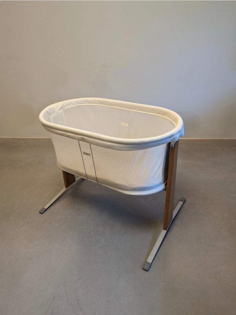 BabyBjörn Wieg mesh wit + AeroSleep & hoeslakens, Ophalen, Gebruikt, Wieg