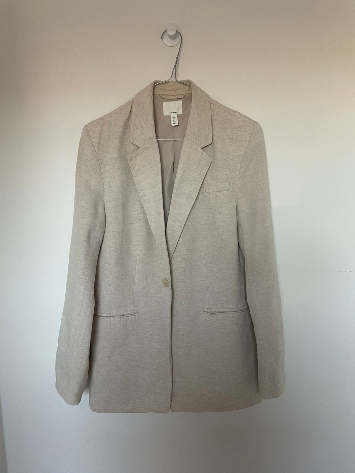 H&M blazer S, Beige, Ophalen of Verzenden, Zo goed als nieuw, Jasje