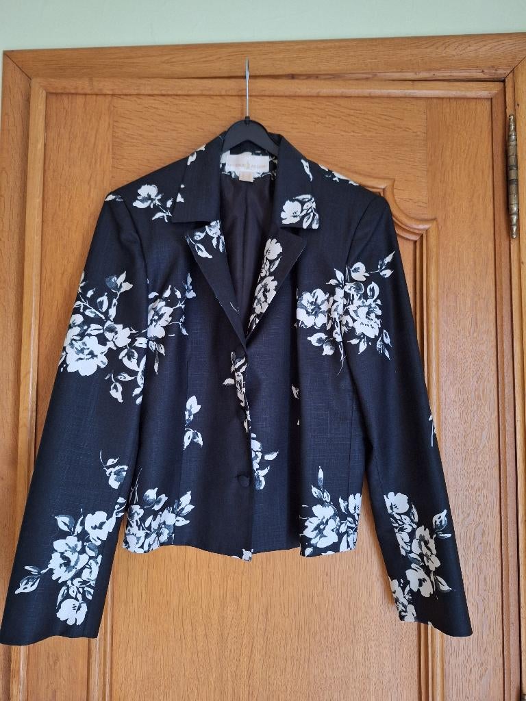 veste habillée noir/blanc "un jour ailleurs" Taille: 40, Kostuum of Pak, Zwart, Un jour ailleurs, Zo goed als nieuw