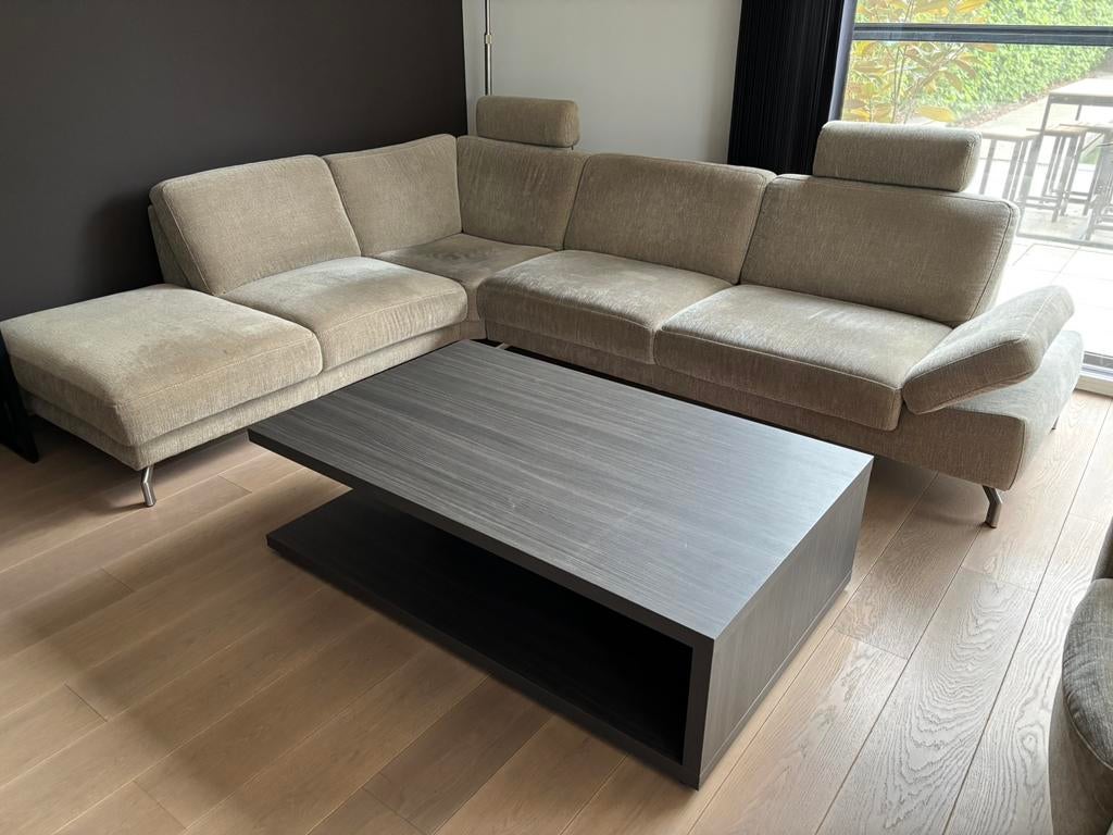 Siège d'angle en tissu beige, Enlèvement, Utilisé, Tissus