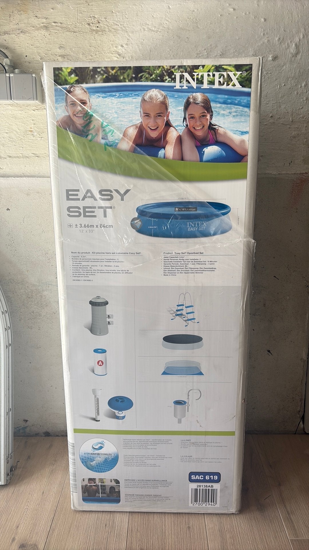NIEUW zwembad intex easy set 366x84 incl. trap, filter, …, Ophalen, 80 tot 120 cm, Rond, Opzetzwembad