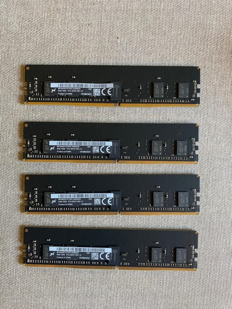 Micron PC4-2933Y, 8GB. DDR4 ECC Registered RAM (RDIMM), Computers en Software, RAM geheugen, Server, DDR4, 8 GB, Nieuw