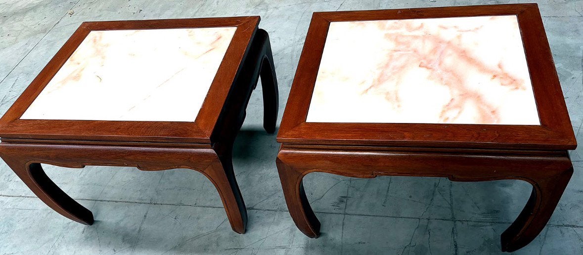 Paire de tables d'appoint asiatiques, Maison & Meubles, Enlèvement, Comme neuf