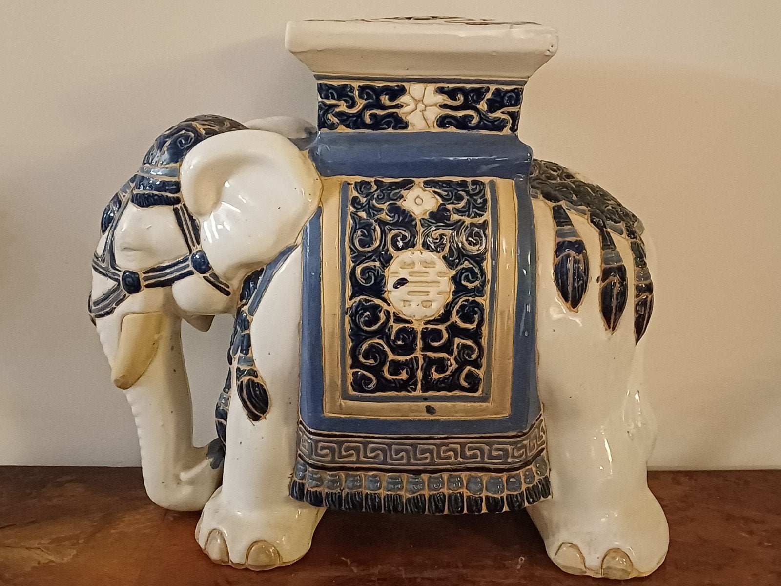 Éléphant vintage en céramique émaillée, Antiquités & Art, Sculpture, Enlèvement ou Envoi, Pierre/céramique, Chine