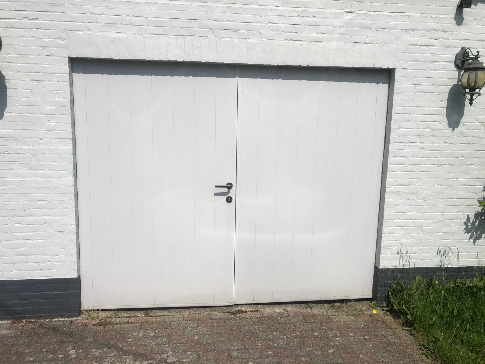 Hard houten tuinpoort, Ophalen