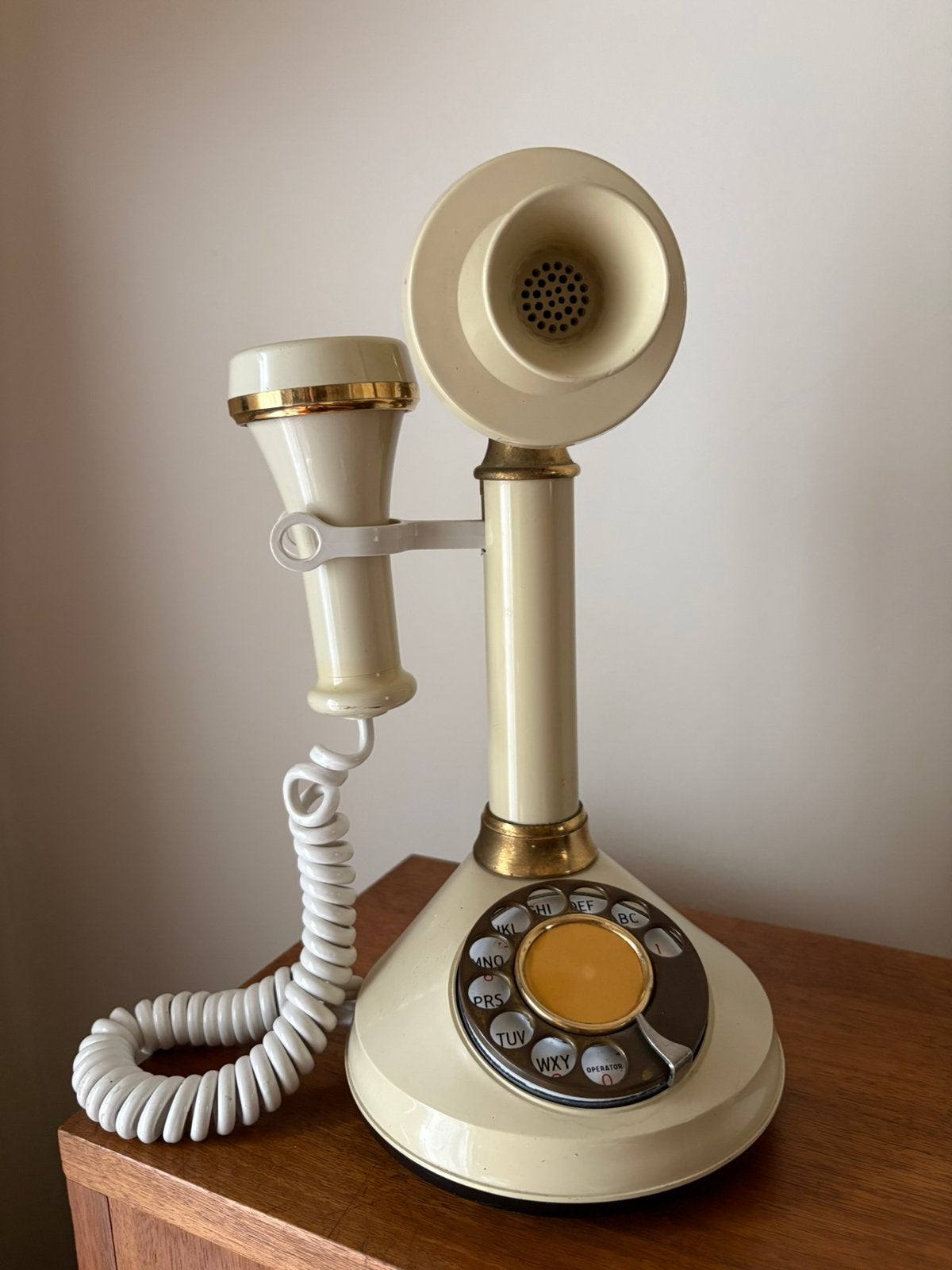 Téléphone déco américain du milieu du siècle, Télécoms, Enlèvement ou Envoi, Utilisé, Avec cadran rotatif