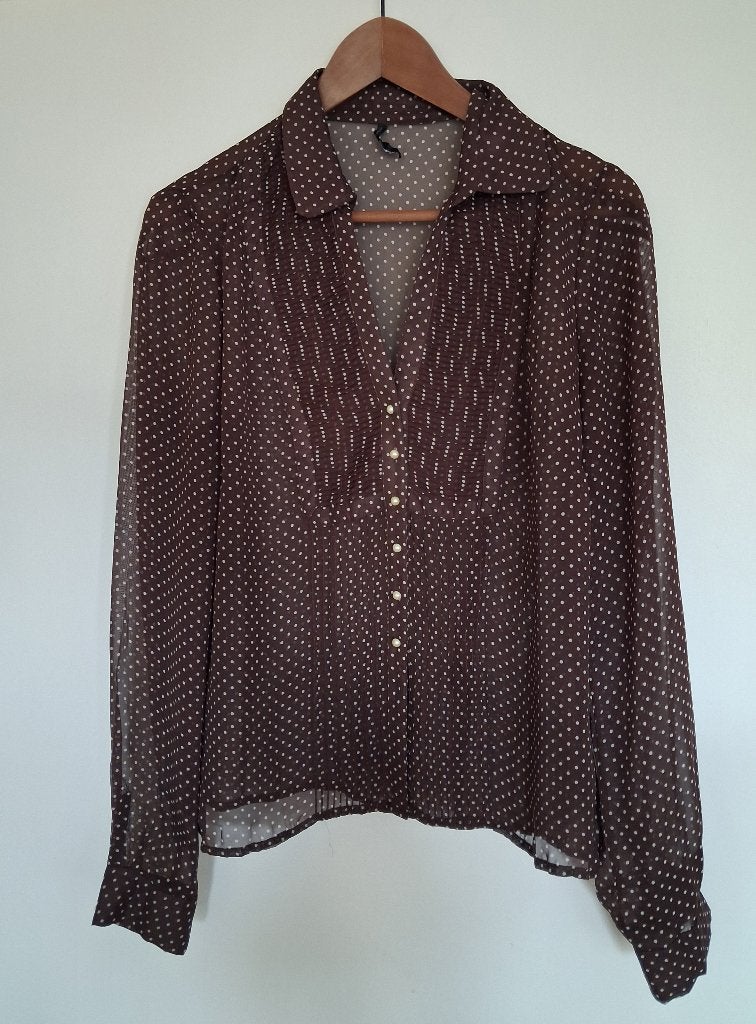 NaFnaF blouse voor dames, Ophalen, Bruin, Maat 42/44 (L), Nieuw