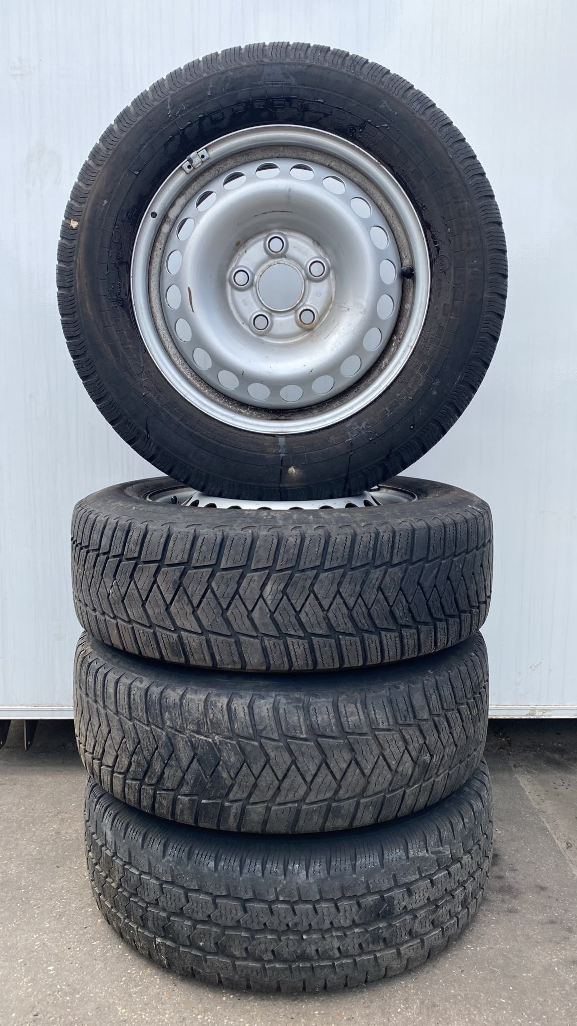 Vw Transporter T5 T6 T6.1 Allseason Banden Set 215-65-16 5x1, Auto-onderdelen, Banden en Velgen, Gebruikt, -, -, Banden en Velgen