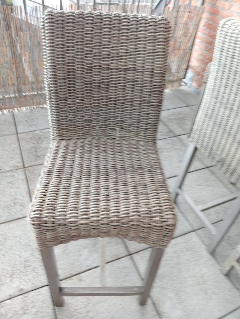 Barstoelen buiten, Maison & Meubles, Tabourets de bar, Avec repose-pieds, Osier, Enlèvement, Utilisé