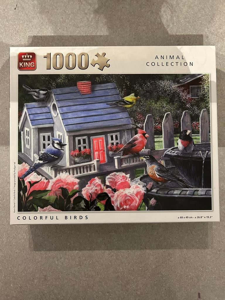 King - Colorful Birds - 1000 st, Enlèvement ou Envoi, 500 à 1500 pièces, Neuf, Puzzle