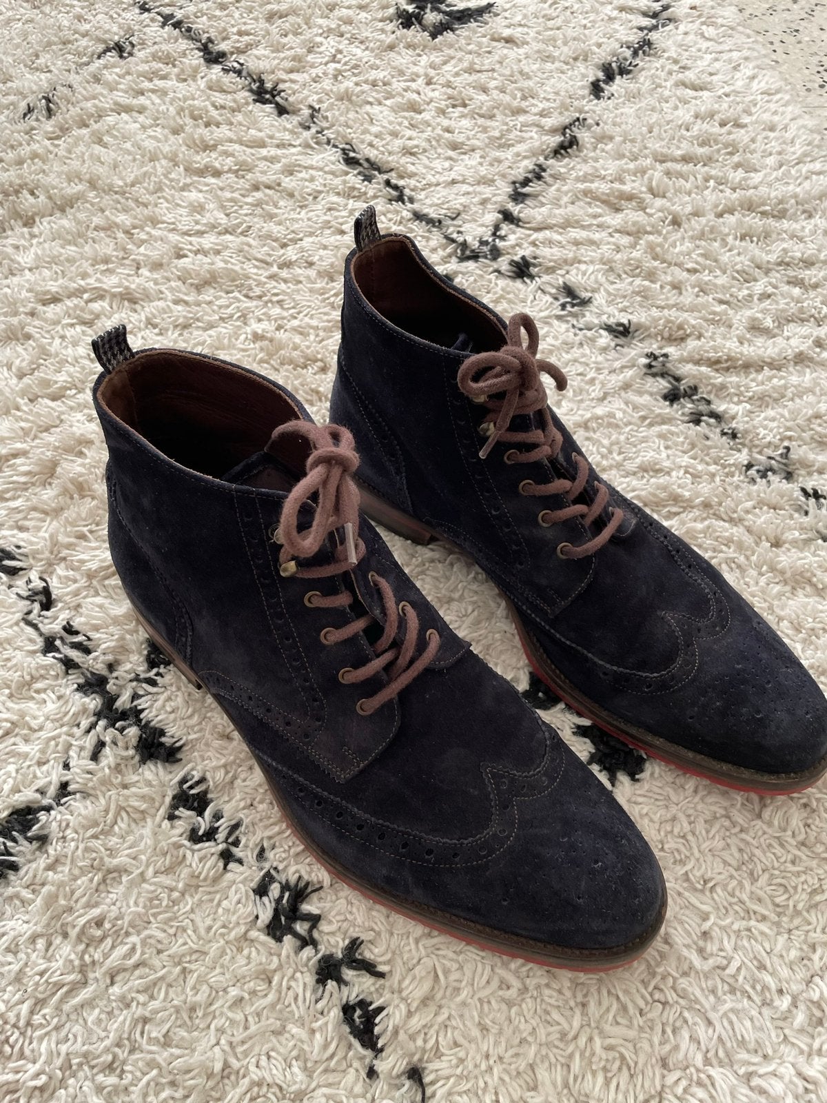 Leren herenschoenen Floris Van Bommel maat 46, Blauw, Ophalen of Verzenden, Gedragen, Veterschoenen