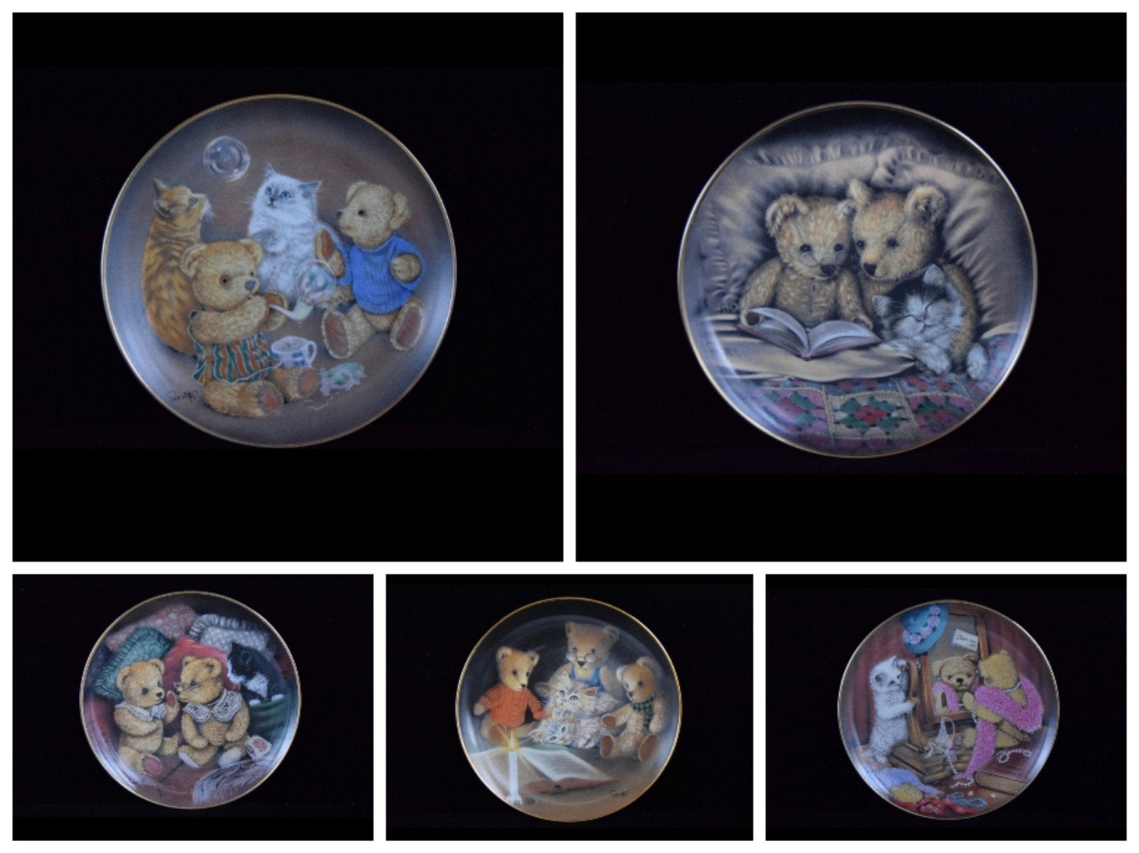 lot de 5 assiettes en porcelaine, Antiquités & Art, Enlèvement