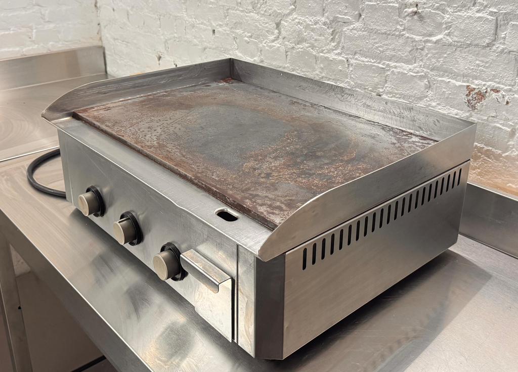 Professionele elektrische bakplaat / plancha – inox, Electroménager, Plaques de gril, Comme neuf, Enlèvement