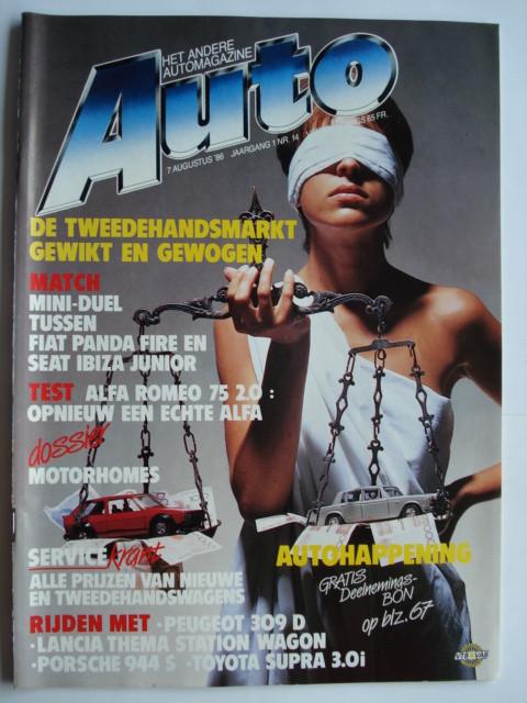 Auto 7/8/1986 Alfa Romeo 75 Fiat Panda Seat Ibiza Westfalia, Verzenden, Zo goed als nieuw, Algemeen