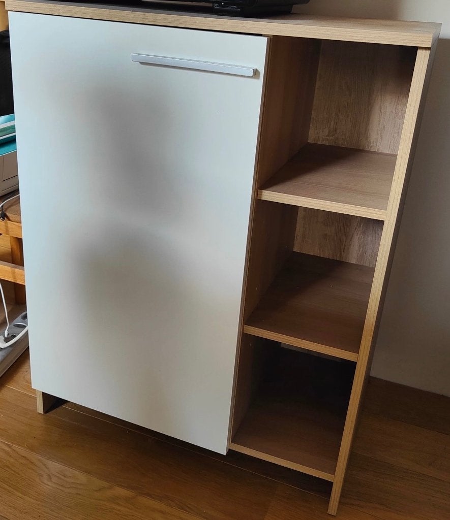 Meuble cuisine melamine bois et blanc tbe, Maison & Meubles, Cuisine | Éléments de cuisine, Enlèvement, Blanc
