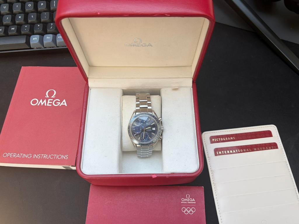 Omega Speedmaster Date 2014 Topstaat, Handtassen en Accessoires, Horloges | Heren, Zo goed als nieuw, Omega, Ophalen of Verzenden