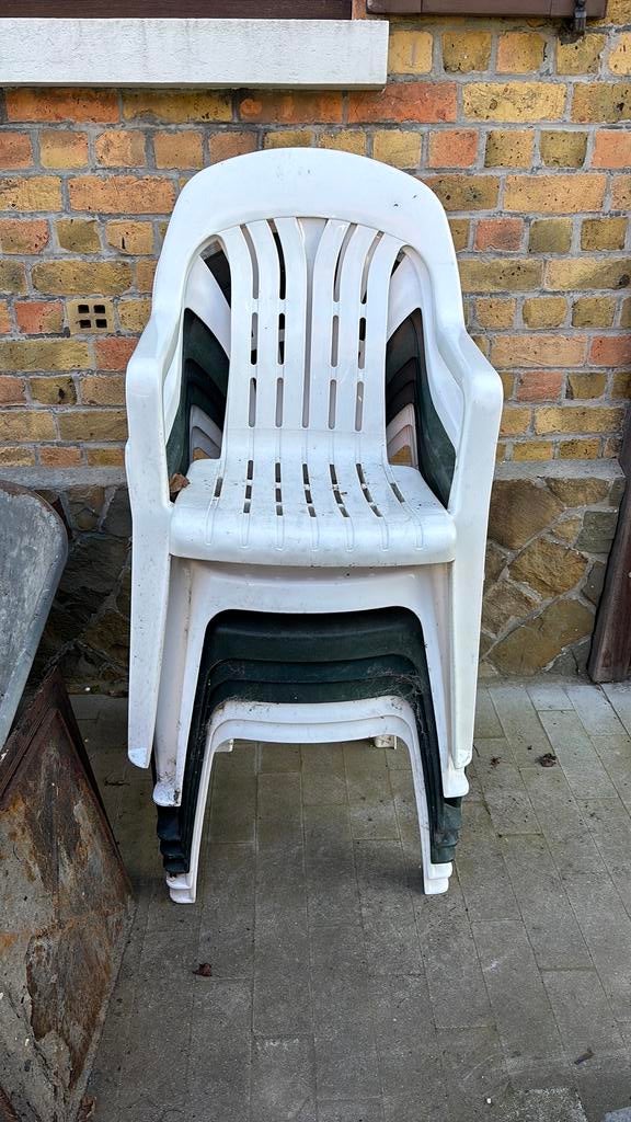 7 plastieken tuinstoelen, Enlèvement, Utilisé, Synthétique