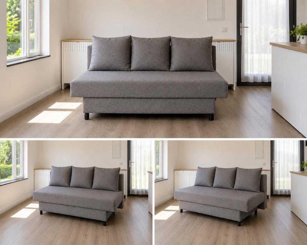Divan-lit gris 3 places – très bon état – 100 €, Maison & Meubles, Canapés | Salons, Utilisé, Banc droit, Trois personnes, 150 à 200 cm