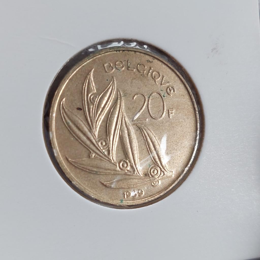Rare! Piece de monnaie / Belgique / 20 Francs / 1989 FR, Timbres & Monnaies, Enlèvement ou Envoi, Monnaie en vrac