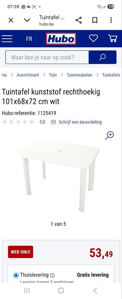 Table de jardin en plastique, Maison & Meubles, Tables | Tables mange-debout, Enlèvement