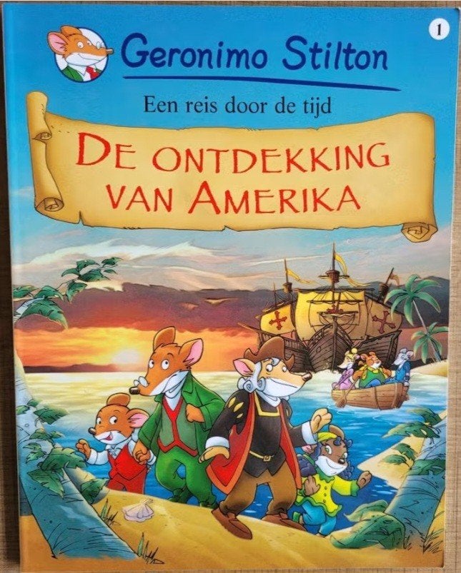 Stripalbum Geronimo Stilton - De ontdekking van Amerika, Eén stripboek, Ophalen of Verzenden, Zo goed als nieuw
