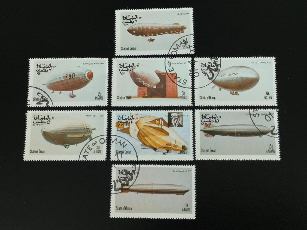 État d'Oman 1977 - Zeppelins, dirigeables, aviation, Envoi, Affranchi