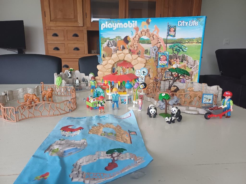 Playmobil grote dierentuin (6634) met extra dieren en hekken, Ophalen, Zo goed als nieuw, Complete set