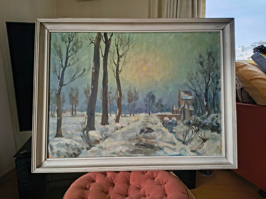 Beau paysage d'hiver — Adriaan Meesters (Anvers),, Antiquités & Art, Enlèvement