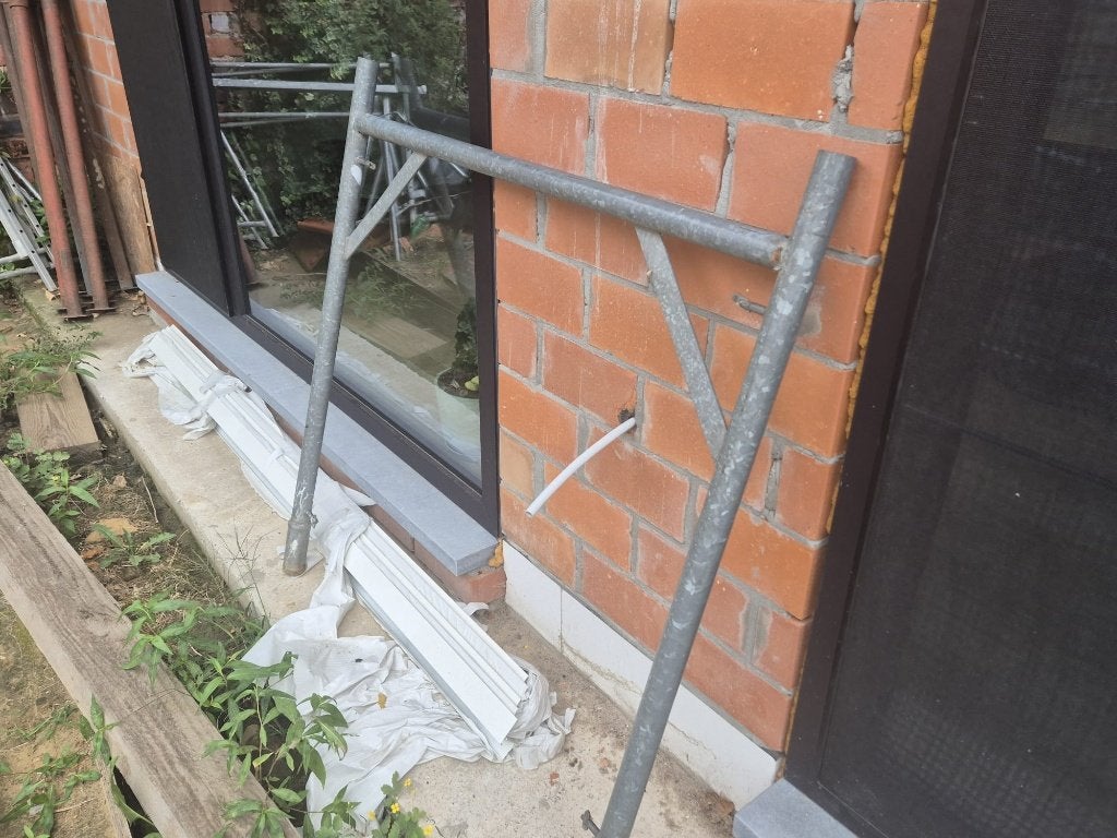 complete bouwstelling, Doe-het-zelf en Bouw, Ophalen, Zo goed als nieuw, Gevelsteiger, 5 meter of hoger