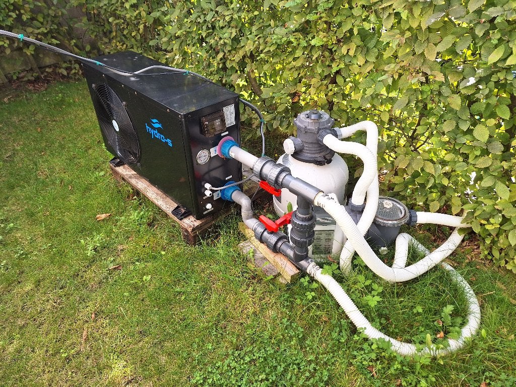 Zwembad Intex 5,5 x 2,8 m + warmtepomp + glasfilter, Gebruikt, 200 tot 300 cm, Ophalen, 120 cm of meer