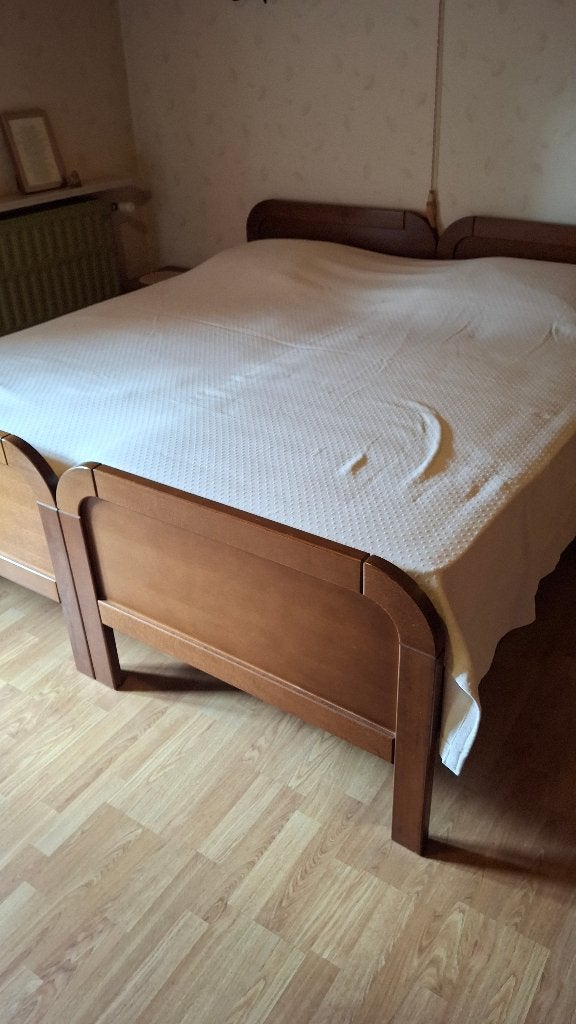 beden, Huis en Inrichting, Slaapkamer | Bedden, Ophalen, Eenpersoons, Bruin, Klassiek