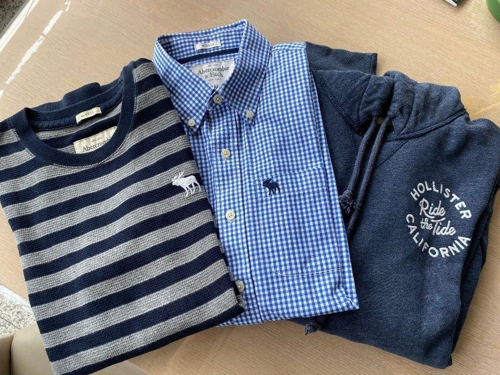 Abercrombie pakket kleding maat M jongens, Enlèvement ou Envoi, Taille 38/40 (M), Bleu