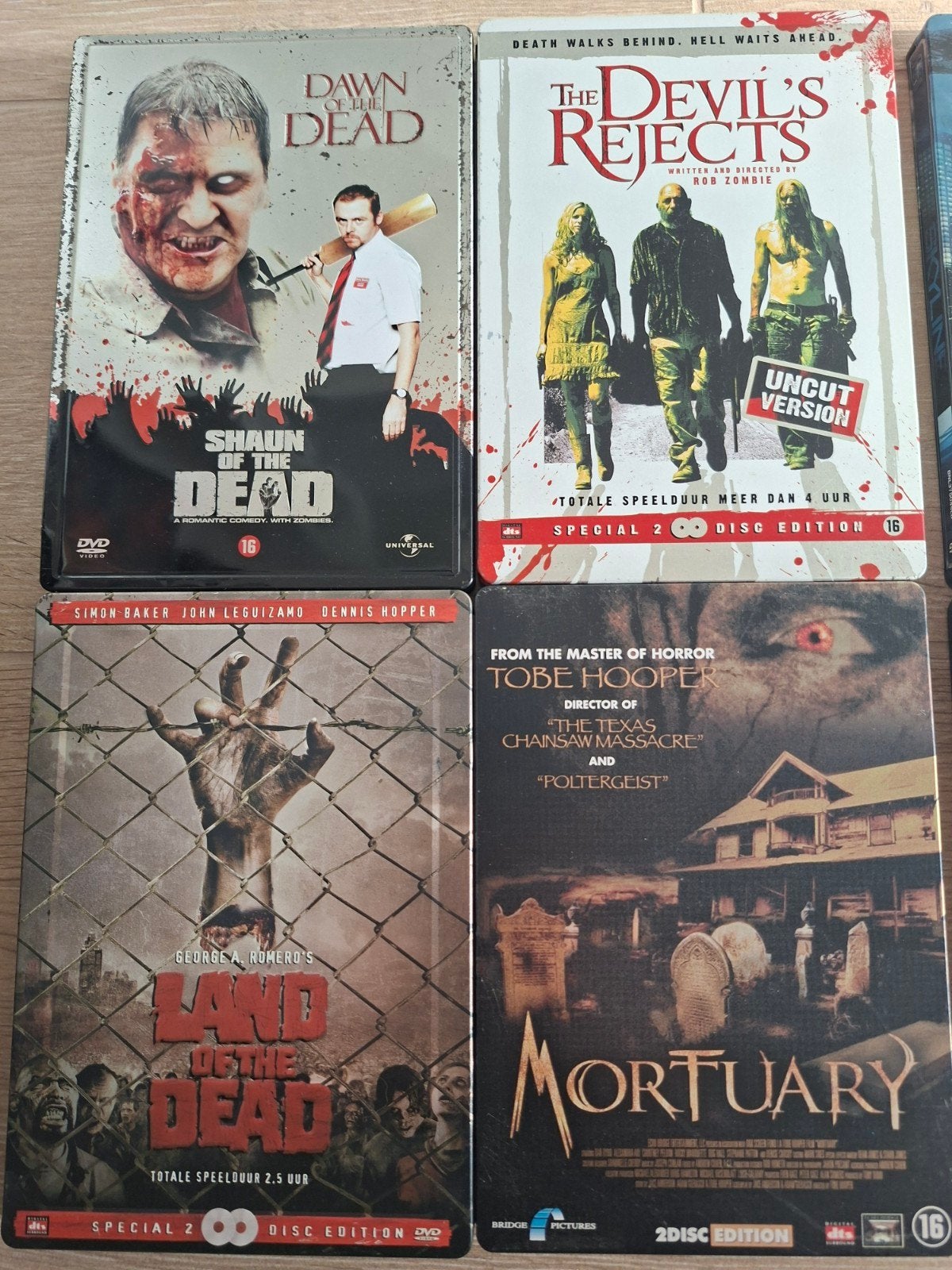 Lot 4x Horror Steelbook DVD's (Devil's Rejects, Land of the, Vampiers of Zombies, Engels, Vanaf 16 jaar, Nederlands