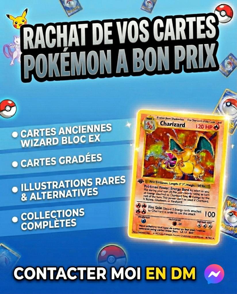 JE RACHÈTE VOS CARTES POKÉMON !, Enlèvement, Neuf, Carte(s) à jouer
