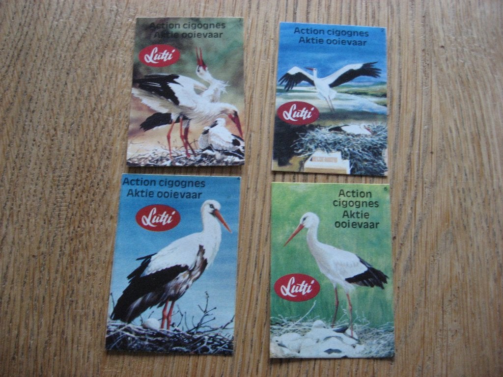 Lutti Aktie ooievaar Vintage Stickers, Ophalen of Verzenden, Nieuw, Overige typen