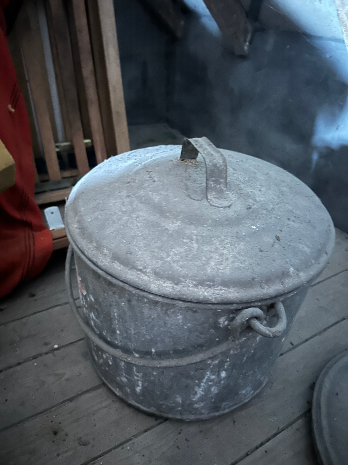 Oude verzinkte ketel met deksel – brocante / vintage, Enlèvement