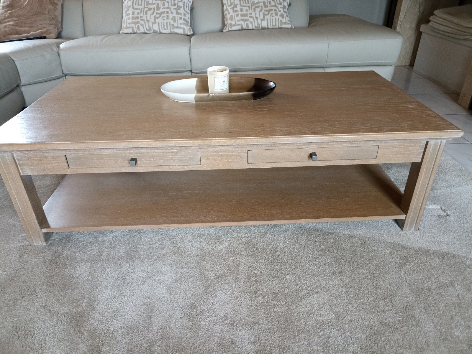 eiken salontafel, Maison & Meubles, Tables | Tables de salon, 100 à 150 cm, Comme neuf, Enlèvement, 50 à 100 cm