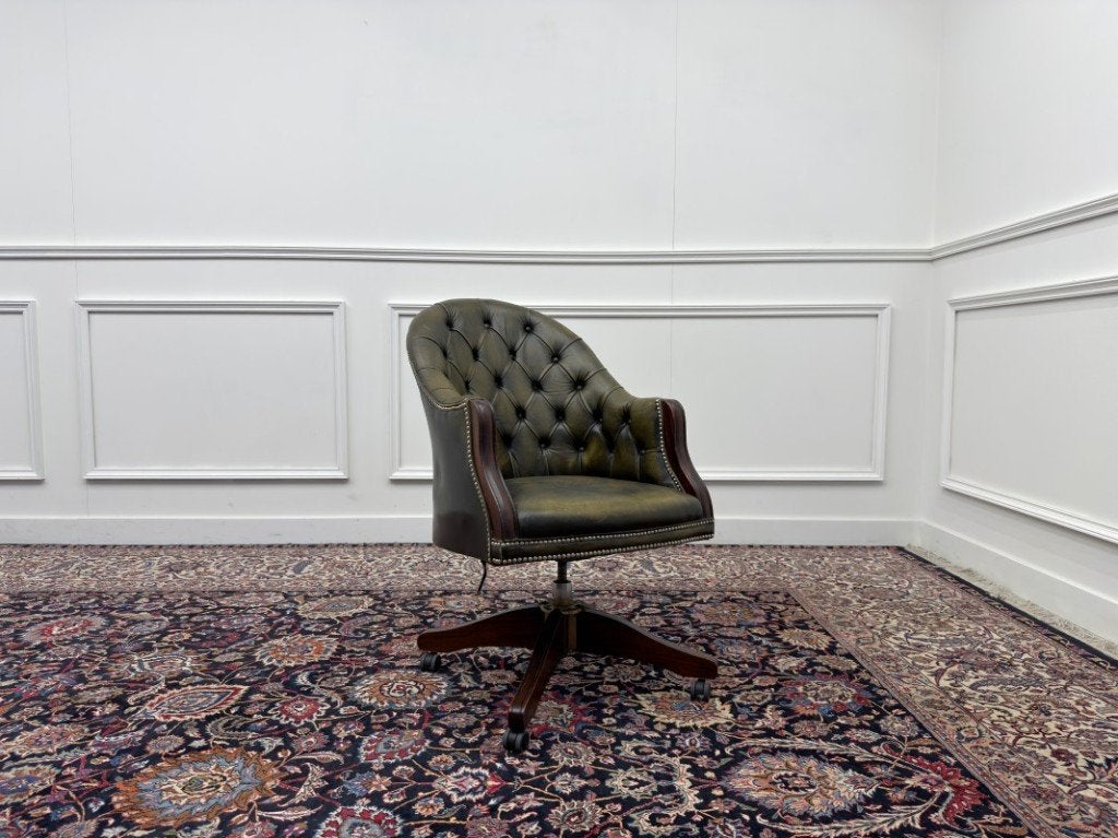 Klassiek Engels Chesterfield Bureaustoel, Enlèvement ou Envoi