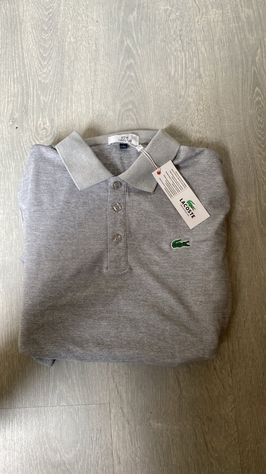 Polo Lacoste Gris Authentique Exclusif – Taille L, Enlèvement ou Envoi, Neuf, Taille 52/54 (L), Gris