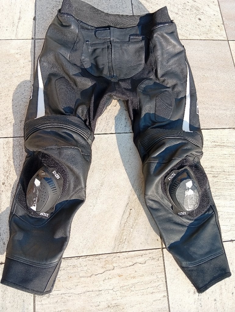 IXS LEDEREN BROEK - KNEESLIDERS - KORTE XXL - GOEDE STAAT, Ophalen of Verzenden, Nieuw zonder kaartje, Broek | leer
