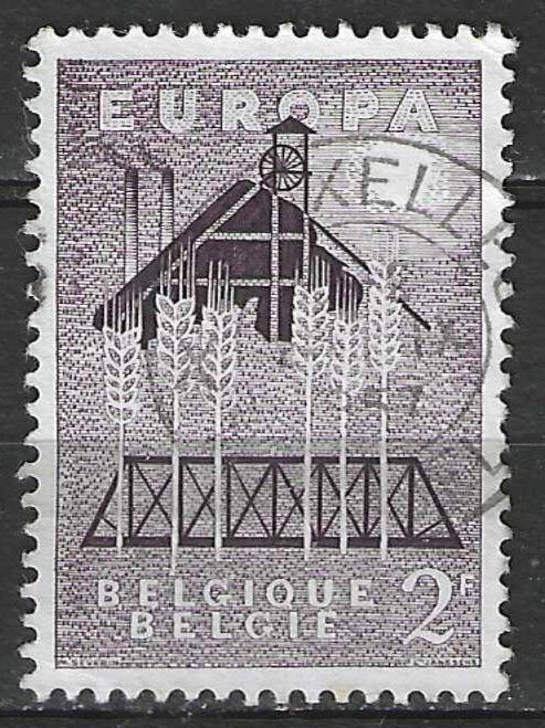Belgique 1957 - Yvert/OBP 1025 - Europe - Six épis de b (ST), Envoi, Affranchi, Oblitéré, Europe