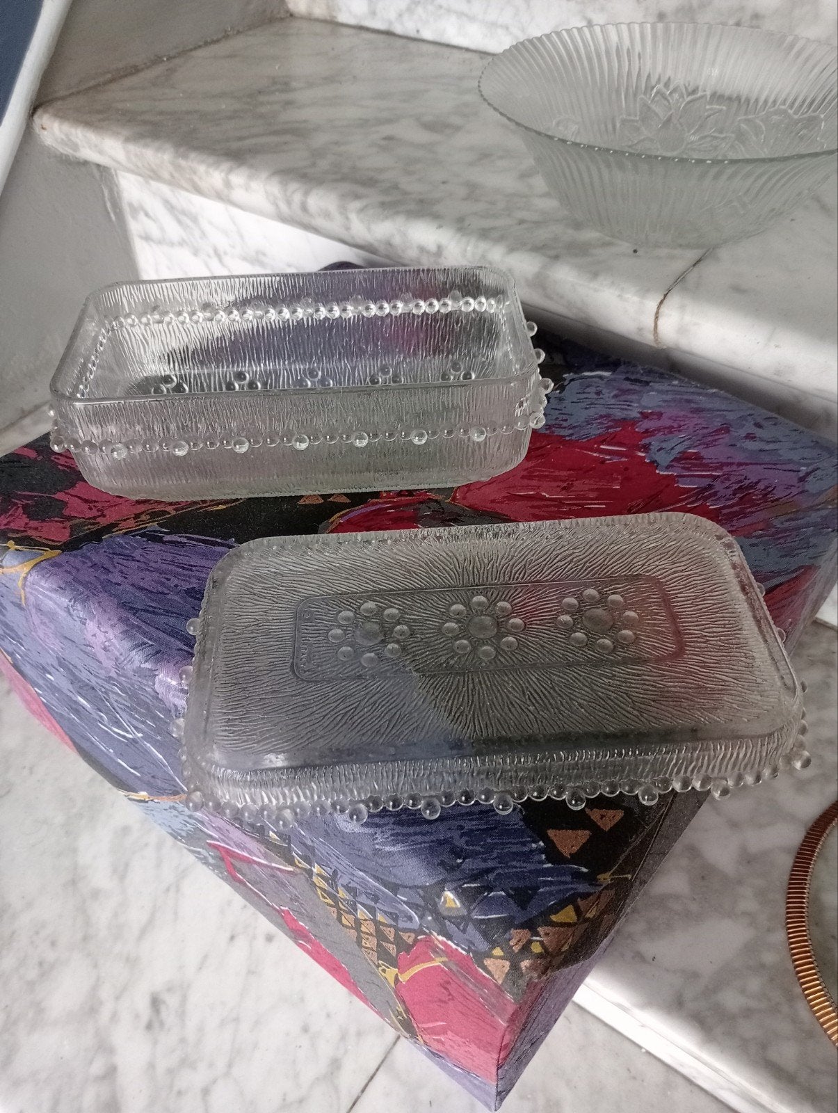 Beurrier en verre antique, Enlèvement ou Envoi