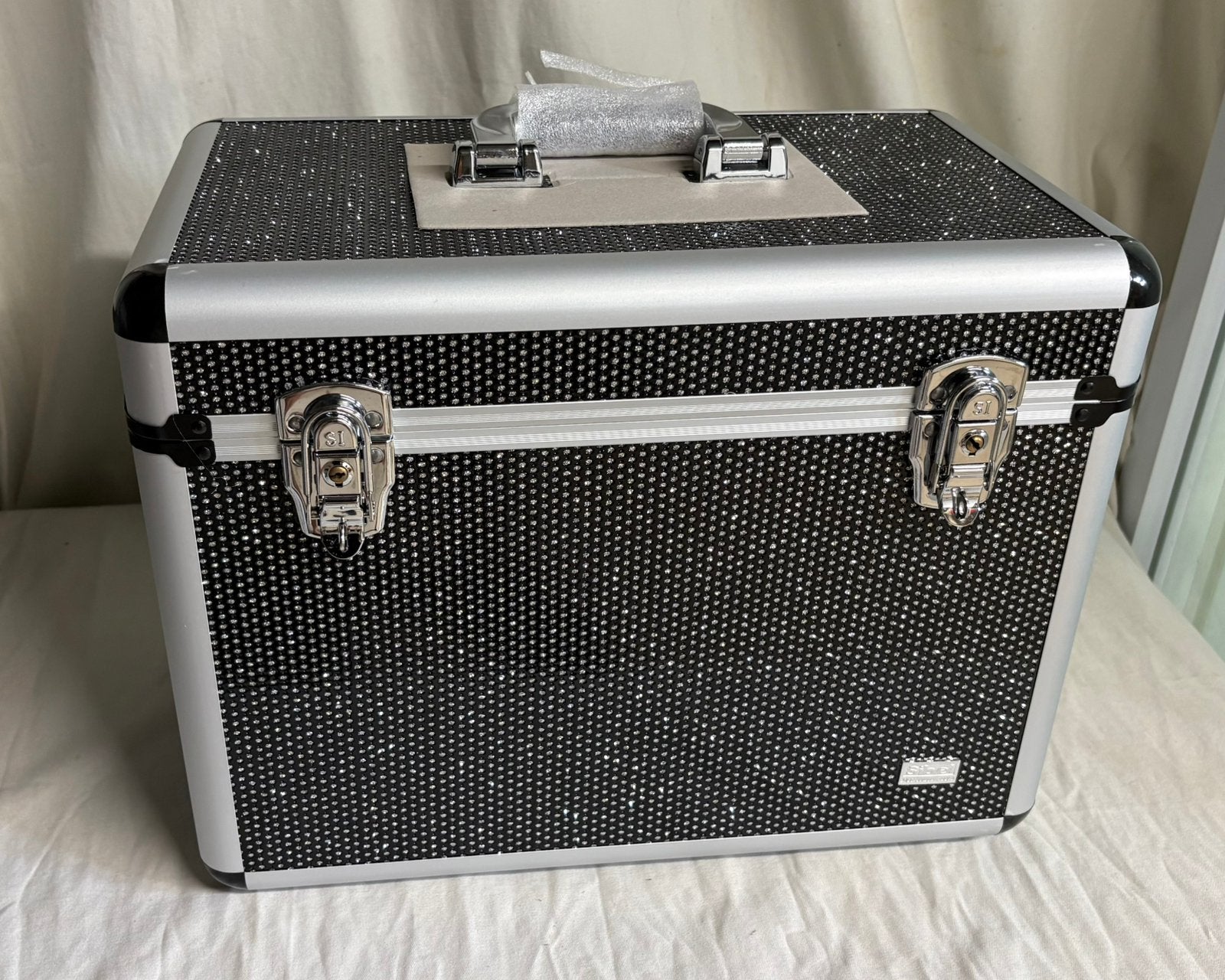Sibel beauty case strass, Bijoux, Sacs & Beauté, Enlèvement, Neuf, Noir, Avec serrure