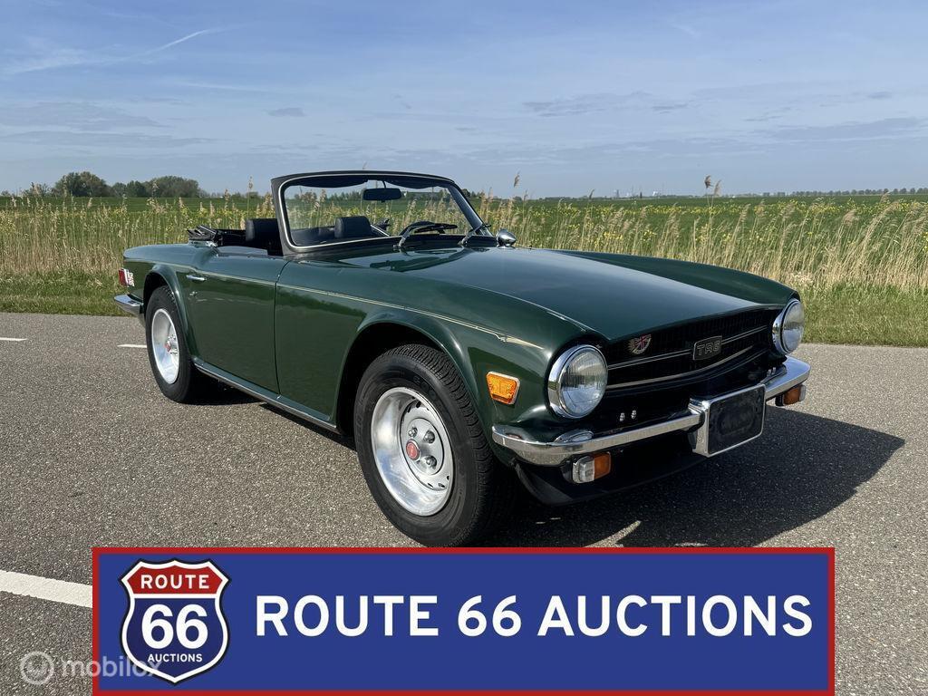 Triumph TR6 | 1976 | Route 66 Auctions, Autos, Oldtimers & Ancêtres, Entreprise, Achat, Triumph, Essence, Autre carrosserie, Boîte manuelle