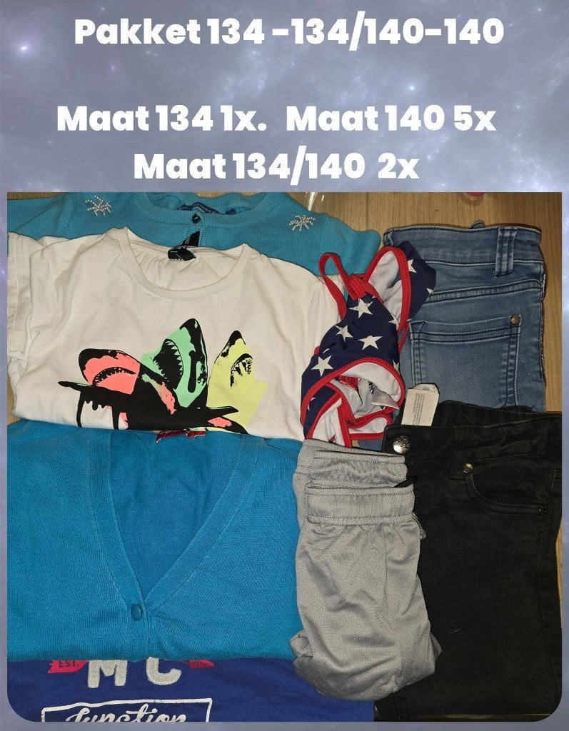 pakket kleding meisjes 134/140, Ophalen of Verzenden, Gebruikt, Maat 134
