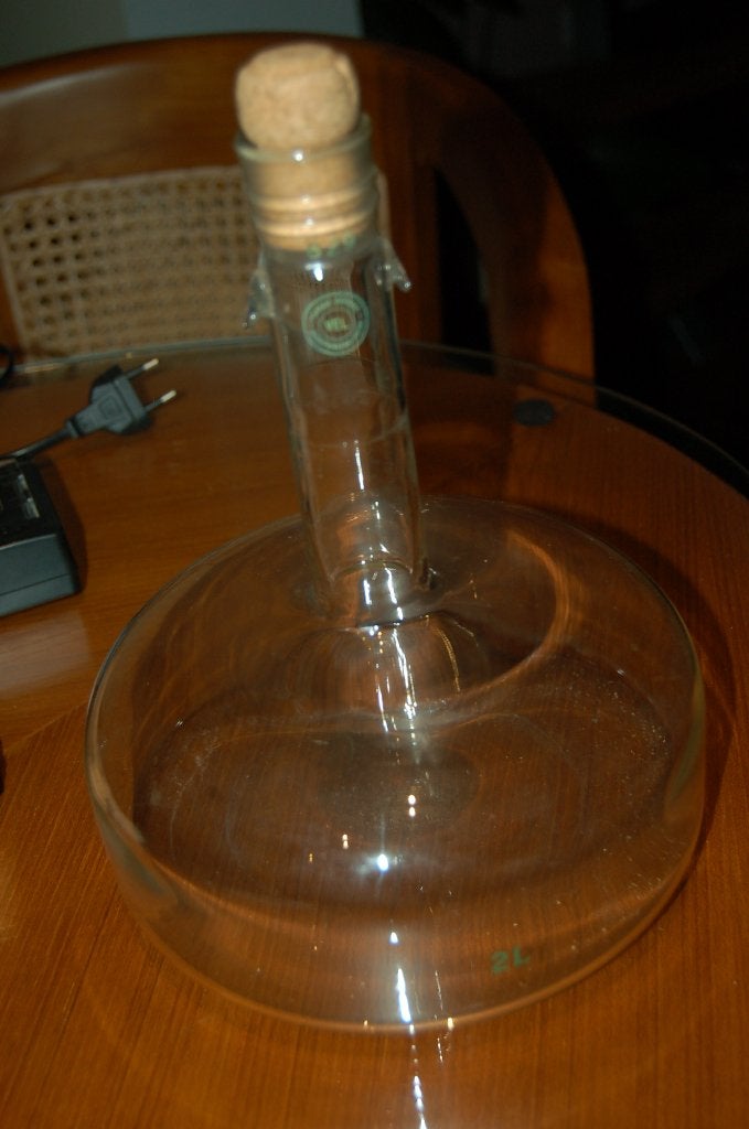 karaf karaaf fles voor sterke drank 2L labomateriaal, Overige typen, Ophalen of Verzenden, Zo goed als nieuw, Glas