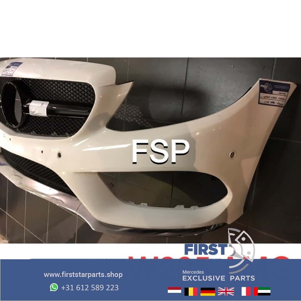 W205 C205 C43 AMG Voorbumper Mercedes C Klasse 2018 WIT ORIG, Utilisé, -, Avant, -